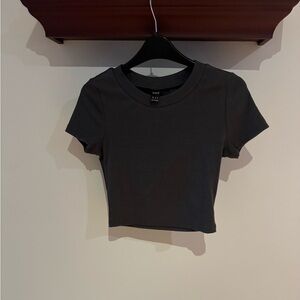 Cute Grey Shein Short Sleeve Croptop